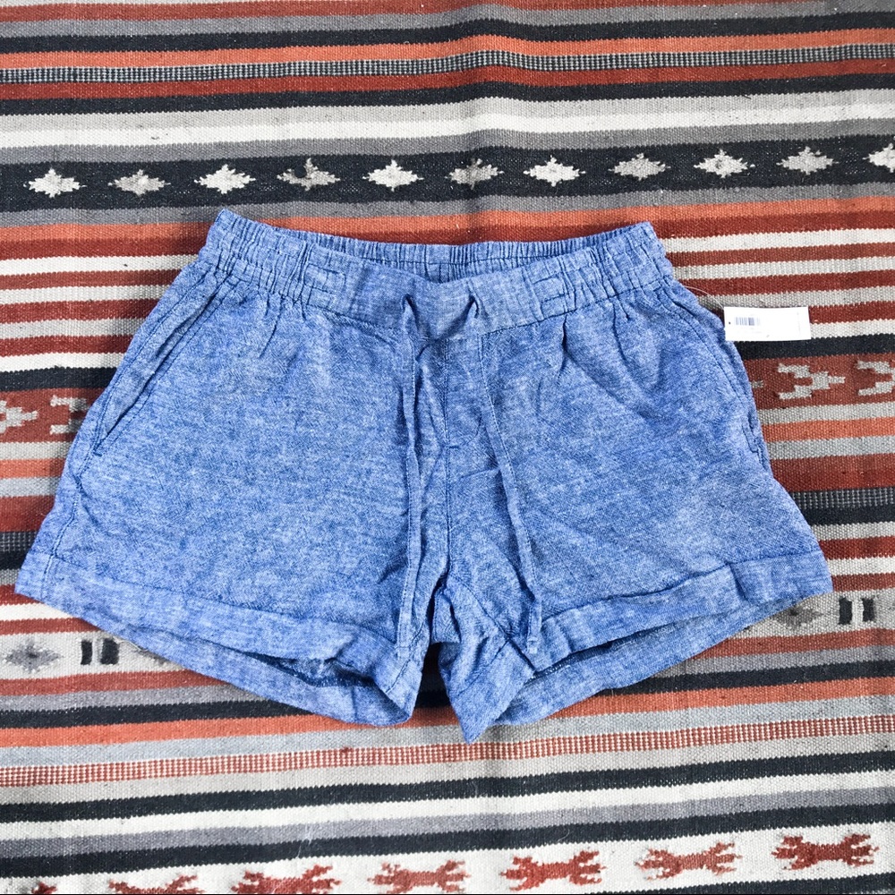 Old navy blue linen shorts
